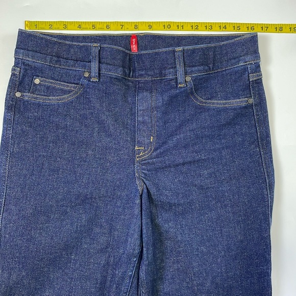 SPANX Cropped Kick Flared Jeans in Raw Indigo Wash Size XL - Picture 12 of 16
